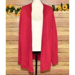 Eileen Fisher Textured Open Front Long Cardigan Sweater Size 2X Tencel Silk